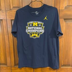 Nike Michigan NCAA 2023 Jordan Brand Championship Tee Shirt. Size XL Retail $40.